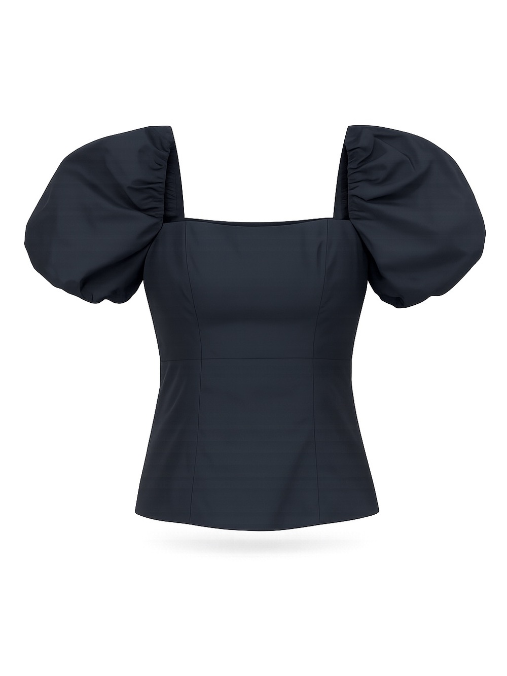 Hill House Home Black Puff Sleeve Smocked Peplum Top Large